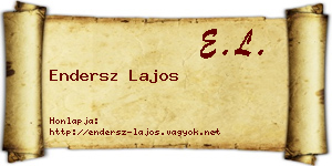 Endersz Lajos névjegykártya